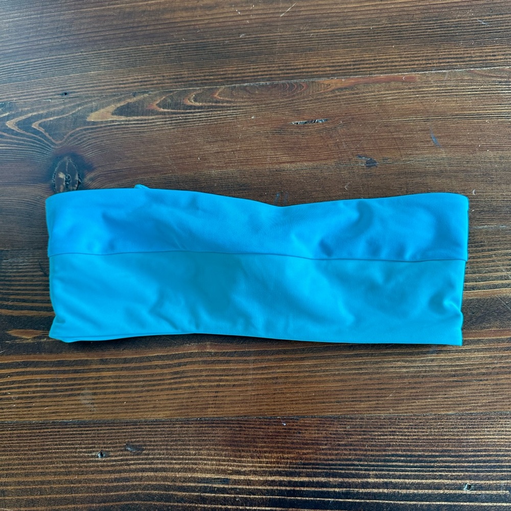 Mara Hoffman Blue and Green Bandeau Bikini Top